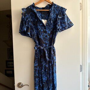Who What Wear Belted Floral Ruffle Dress